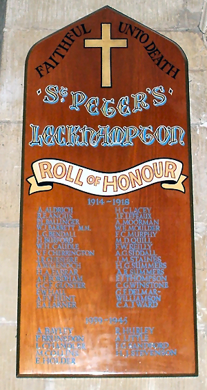 Leckhampton War Memorial Roll of Honour